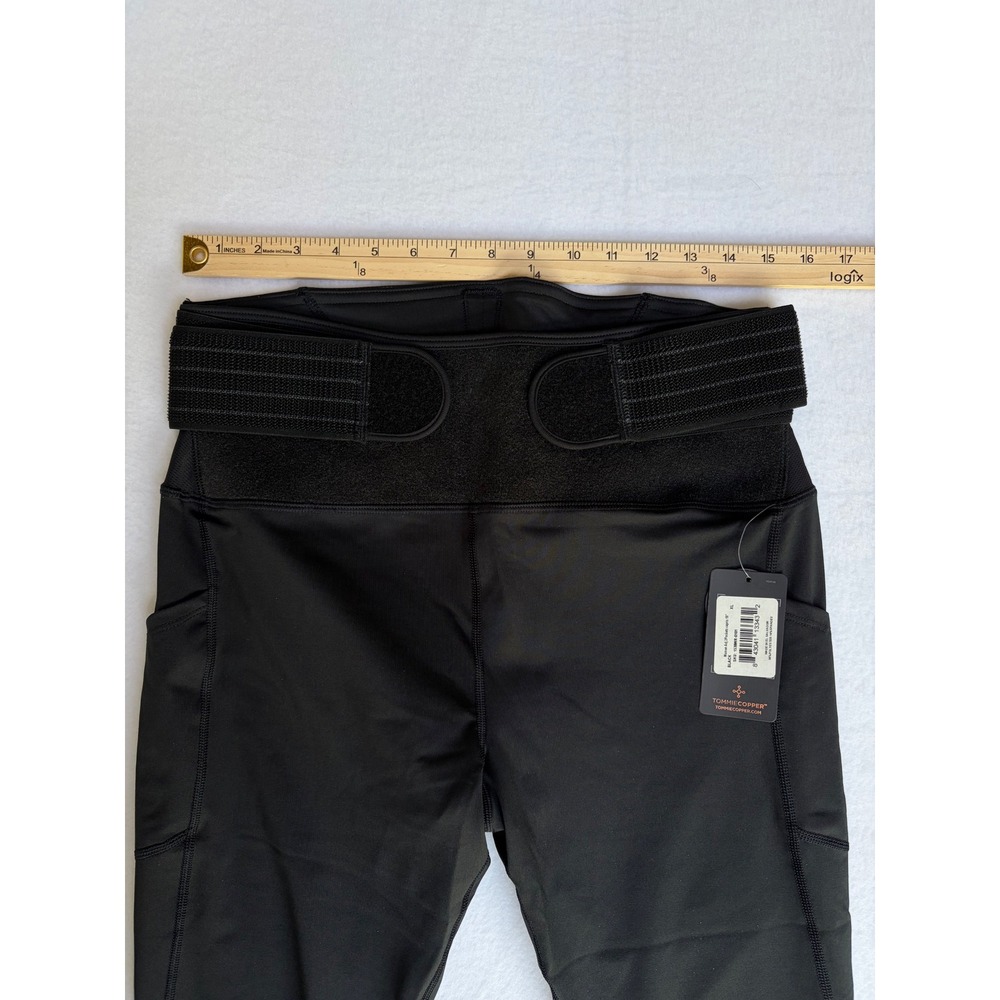 Tommie Copper Adjustable Back Support Compression Capri's 19" Women XL Black NWT - Picture 9 of 12